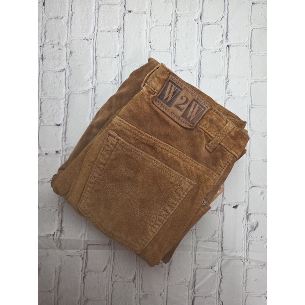 Vtg Wash 2 Wear‎ Women's 30x31 Brown Suede Boot Cut Pants